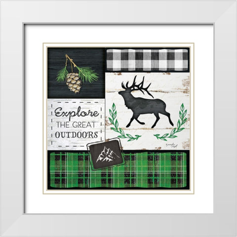 Explore the Great Outdoors White Modern Wood Framed Art Print with Double Matting by Pugh, Jennifer