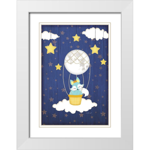 I Love You to the Moon White Modern Wood Framed Art Print with Double Matting by Pugh, Jennifer