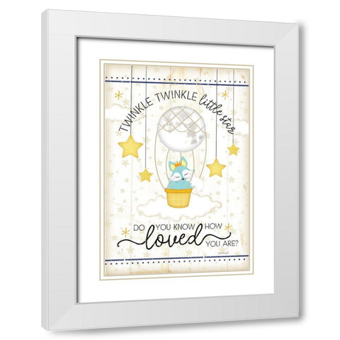 Twinkle Twinkle White Modern Wood Framed Art Print with Double Matting by Pugh, Jennifer