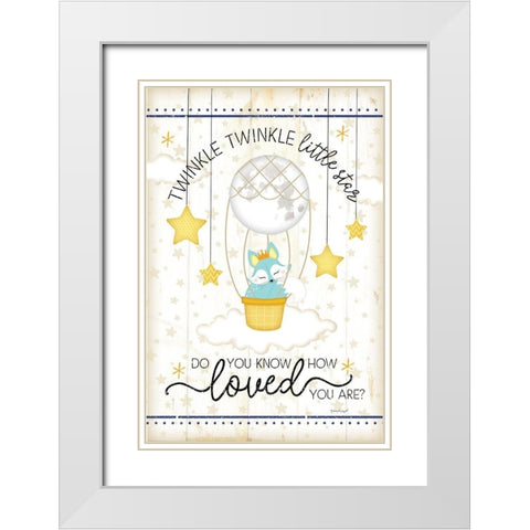 Twinkle Twinkle White Modern Wood Framed Art Print with Double Matting by Pugh, Jennifer