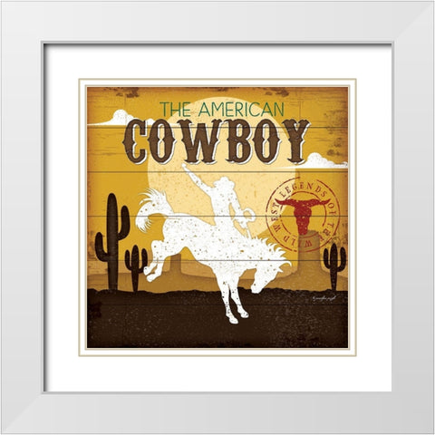 The American Cowboy White Modern Wood Framed Art Print with Double Matting by Pugh, Jennifer