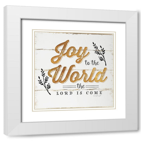 Joy to the World White Modern Wood Framed Art Print with Double Matting by Pugh, Jennifer