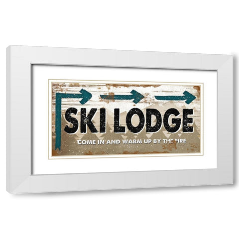 Ski Lodge White Modern Wood Framed Art Print with Double Matting by Pugh, Jennifer