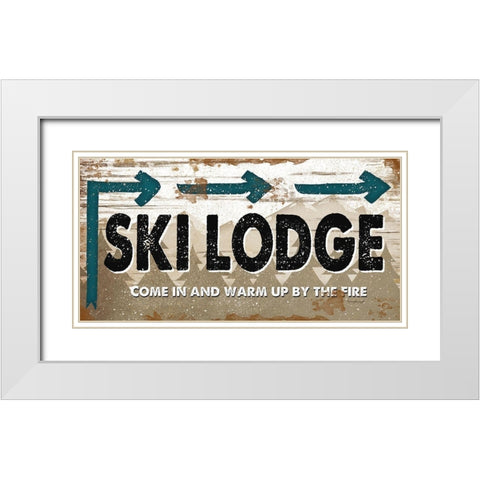 Ski Lodge White Modern Wood Framed Art Print with Double Matting by Pugh, Jennifer