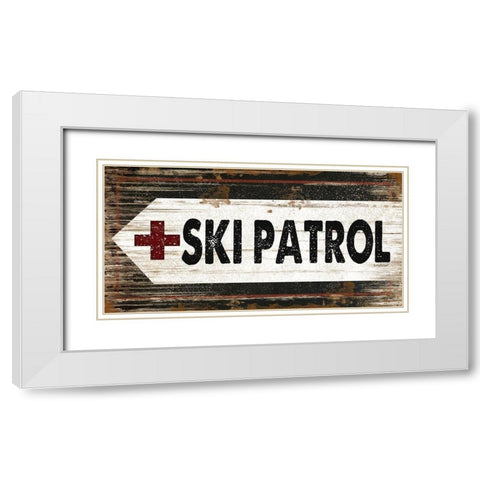 Ski Patrol White Modern Wood Framed Art Print with Double Matting by Pugh, Jennifer