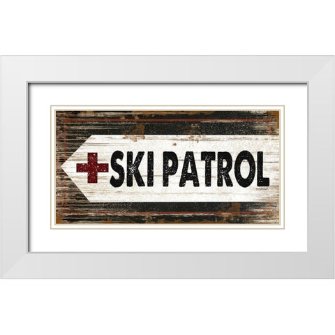 Ski Patrol White Modern Wood Framed Art Print with Double Matting by Pugh, Jennifer