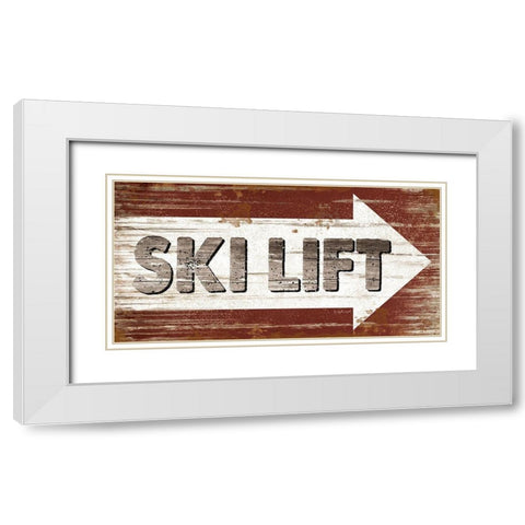 Ski Lift White Modern Wood Framed Art Print with Double Matting by Pugh, Jennifer