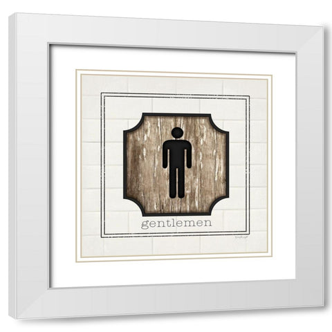 Gentlemen White Modern Wood Framed Art Print with Double Matting by Pugh, Jennifer