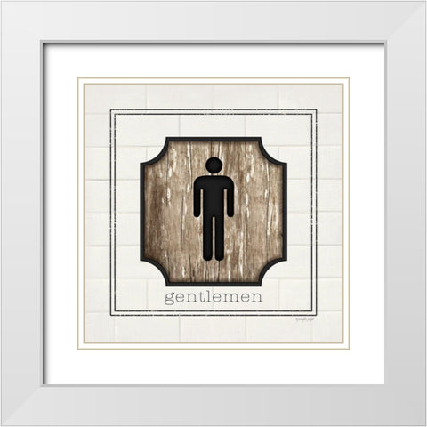 Gentlemen White Modern Wood Framed Art Print with Double Matting by Pugh, Jennifer