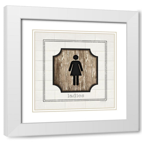 Ladies White Modern Wood Framed Art Print with Double Matting by Pugh, Jennifer