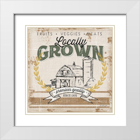 Locally Grown White Modern Wood Framed Art Print with Double Matting by Pugh, Jennifer