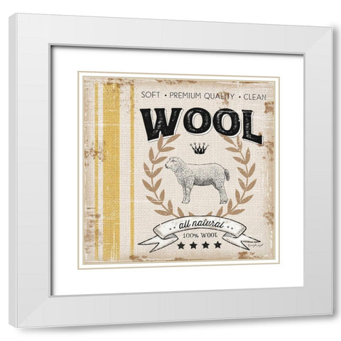 Wool White Modern Wood Framed Art Print with Double Matting by Pugh, Jennifer