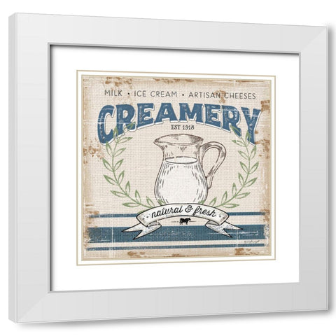 Creamery White Modern Wood Framed Art Print with Double Matting by Pugh, Jennifer