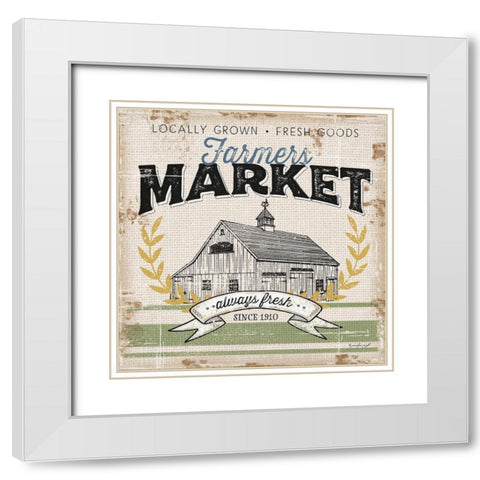 Farmers Market White Modern Wood Framed Art Print with Double Matting by Pugh, Jennifer