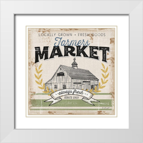 Farmers Market White Modern Wood Framed Art Print with Double Matting by Pugh, Jennifer