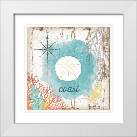 Coast White Modern Wood Framed Art Print with Double Matting by Pugh, Jennifer