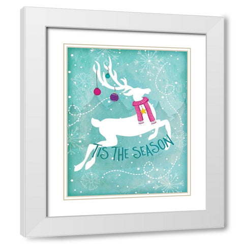 Tis the Season White Modern Wood Framed Art Print with Double Matting by Pugh, Jennifer