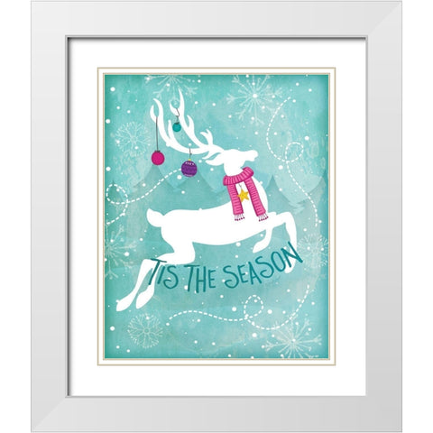 Tis the Season White Modern Wood Framed Art Print with Double Matting by Pugh, Jennifer