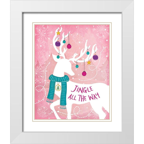 Jingle All the Way White Modern Wood Framed Art Print with Double Matting by Pugh, Jennifer