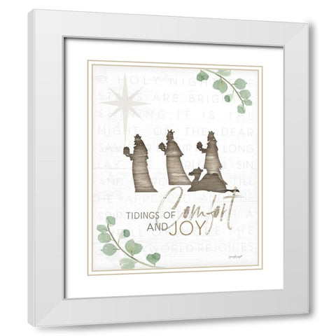 Tidings of Comfort and Joy White Modern Wood Framed Art Print with Double Matting by Pugh, Jennifer