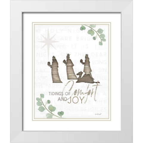 Tidings of Comfort and Joy White Modern Wood Framed Art Print with Double Matting by Pugh, Jennifer