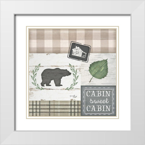 Cabin Sweet Cabin White Modern Wood Framed Art Print with Double Matting by Pugh, Jennifer