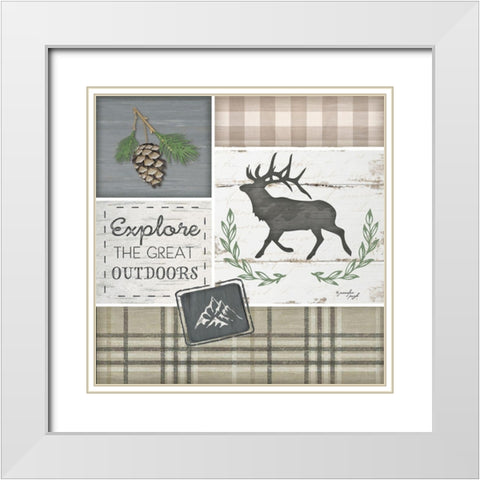 Explore the Great Outdoors White Modern Wood Framed Art Print with Double Matting by Pugh, Jennifer