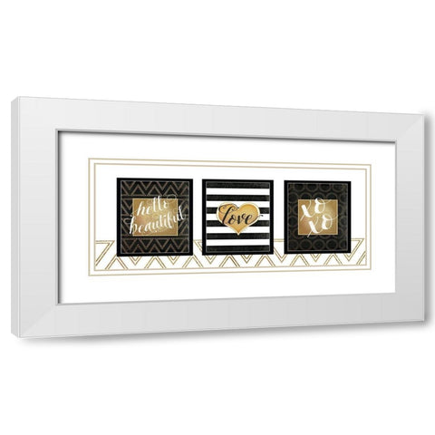 BW Gold Panel White Modern Wood Framed Art Print with Double Matting by Pugh, Jennifer