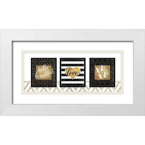 BW Gold Panel White Modern Wood Framed Art Print with Double Matting by Pugh, Jennifer