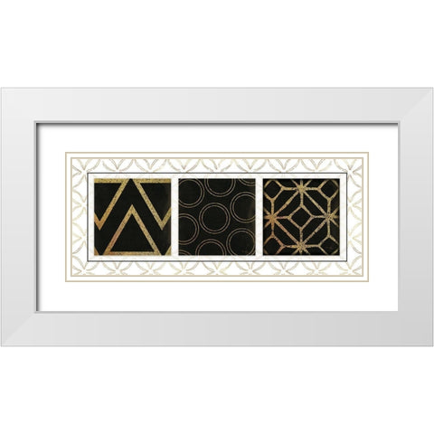 BW Gold Panel II White Modern Wood Framed Art Print with Double Matting by Pugh, Jennifer