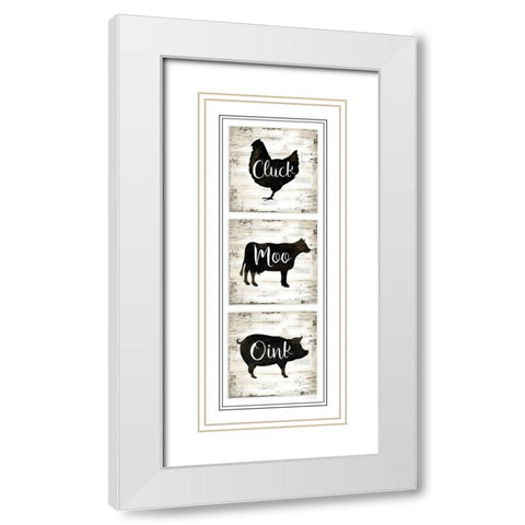 Farm Animal Panel White Modern Wood Framed Art Print with Double Matting by Pugh, Jennifer