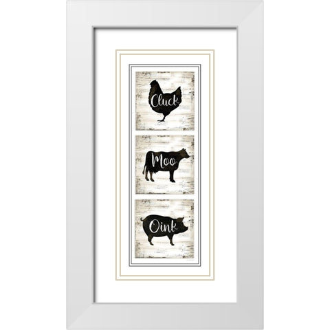 Farm Animal Panel White Modern Wood Framed Art Print with Double Matting by Pugh, Jennifer