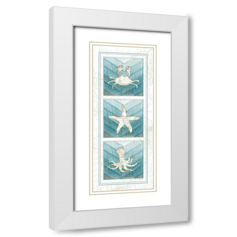 Coastal Panel White Modern Wood Framed Art Print with Double Matting by Pugh, Jennifer