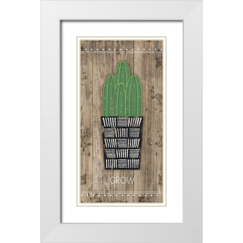 Grow White Modern Wood Framed Art Print with Double Matting by Pugh, Jennifer