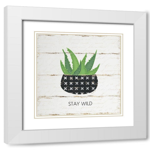 Stay Wild White Modern Wood Framed Art Print with Double Matting by Pugh, Jennifer