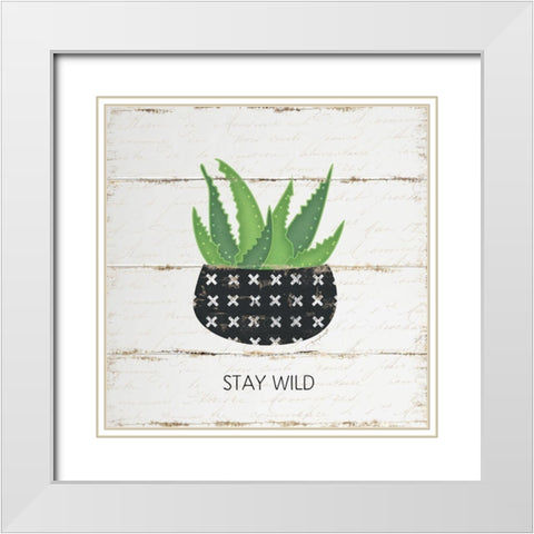 Stay Wild White Modern Wood Framed Art Print with Double Matting by Pugh, Jennifer