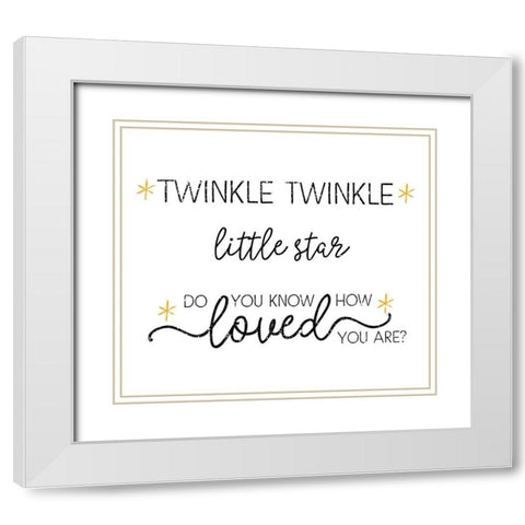 Twinkle Twinkle White Modern Wood Framed Art Print with Double Matting by Pugh, Jennifer