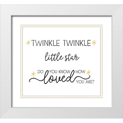 Twinkle Twinkle White Modern Wood Framed Art Print with Double Matting by Pugh, Jennifer