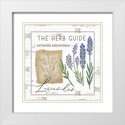 Herb Guide - Lavender White Modern Wood Framed Art Print with Double Matting by Pugh, Jennifer