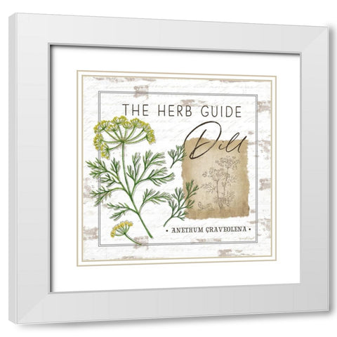 Herb Guide - Dill White Modern Wood Framed Art Print with Double Matting by Pugh, Jennifer