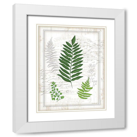 Ferns II White Modern Wood Framed Art Print with Double Matting by Pugh, Jennifer