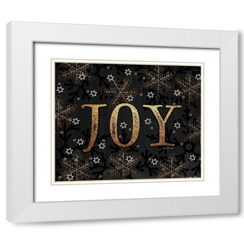 Joy White Modern Wood Framed Art Print with Double Matting by Pugh, Jennifer