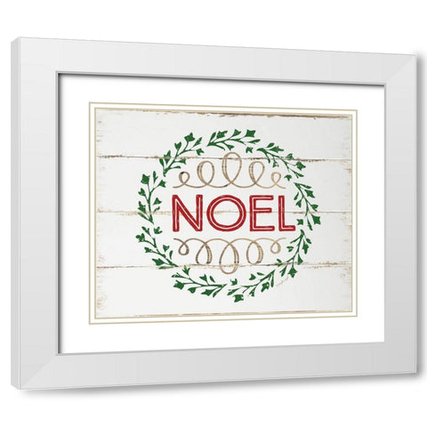 Noel White Modern Wood Framed Art Print with Double Matting by Pugh, Jennifer