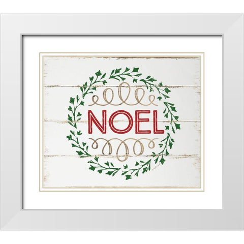 Noel White Modern Wood Framed Art Print with Double Matting by Pugh, Jennifer