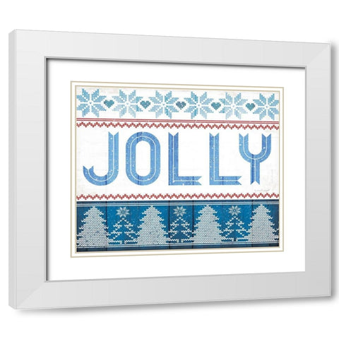 Jolly White Modern Wood Framed Art Print with Double Matting by Pugh, Jennifer