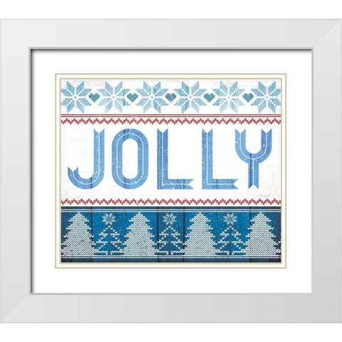 Jolly White Modern Wood Framed Art Print with Double Matting by Pugh, Jennifer