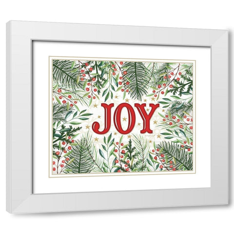 Joy White Modern Wood Framed Art Print with Double Matting by Pugh, Jennifer