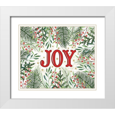 Joy White Modern Wood Framed Art Print with Double Matting by Pugh, Jennifer