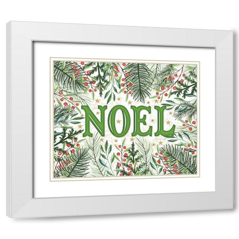 Noel White Modern Wood Framed Art Print with Double Matting by Pugh, Jennifer