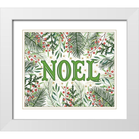 Noel White Modern Wood Framed Art Print with Double Matting by Pugh, Jennifer